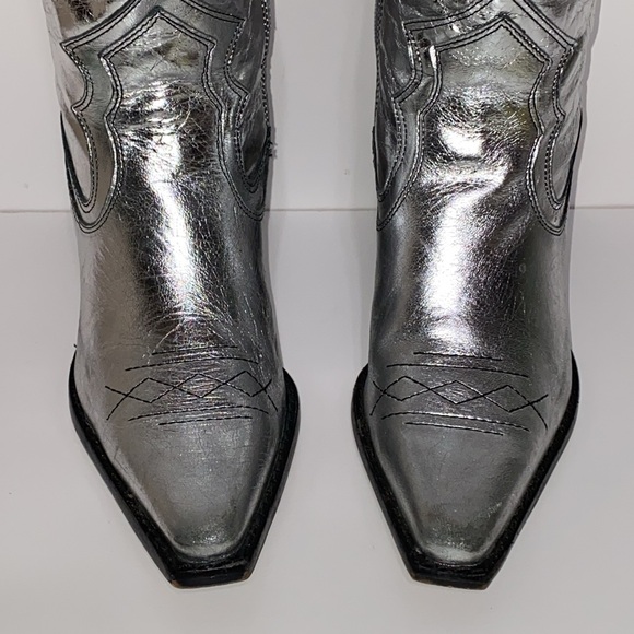 Vince Camuto Nedema Western Knee High Boot in Metallic Silver - Picture 6 of 17